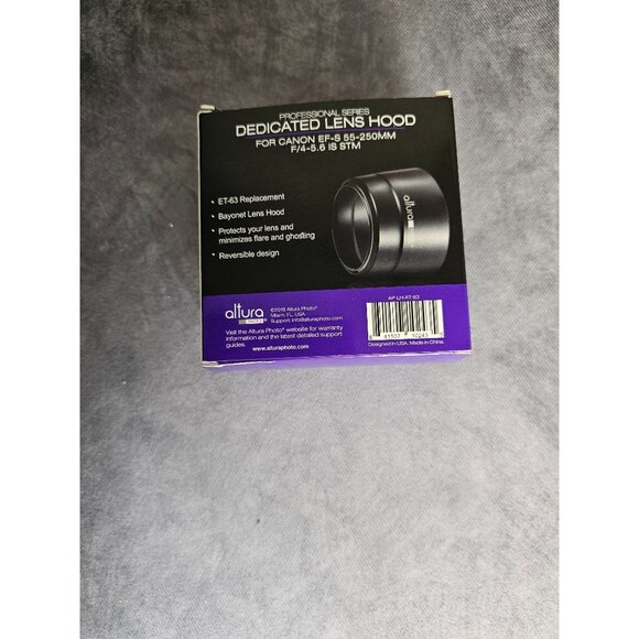 Altura Dedicated Lens Hood Shade for Canon EF-S 55-250MM F/4-5.6 IS STM - Picture 6 of 6